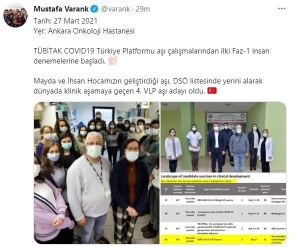 Son dakika: Sanayi ve Teknoloji Bakanı Mustafa Varank açıkladı: Türkiye'nin inovatif aşı adayı DSÖ listesine girdi-5