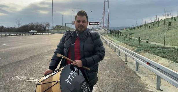 1915 Çanakkale Köprüsü’nden davul çalarak geçti