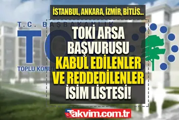 TOKİ arsa kuraya hak kazananlar: İstanbul, Ankara, İzmir, Bursa, Bitlis... TOKİ arsa başvurusu kabul edilenler ve reddedilenler İSİM LİSTESİ!
