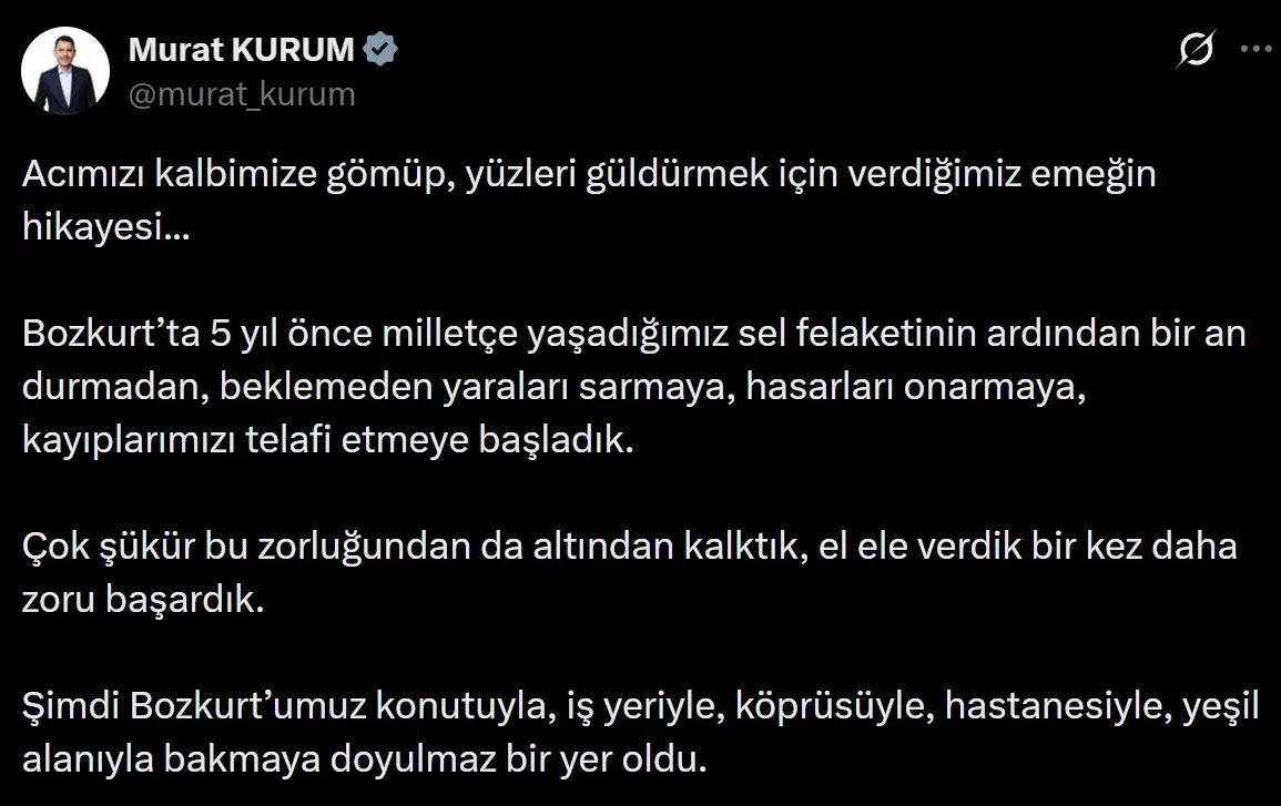 Bakan Kurum'dan Bozkurt paylaşımı: "El ele verdik bir kez daha zoru başardık"-4