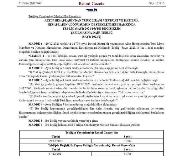 Döviz ve altın hesaplarının TL mevduata dönüşümünde değişiklik Resmi Gazete'de: Şirket ve kurumlar da kapsama alındı!-2