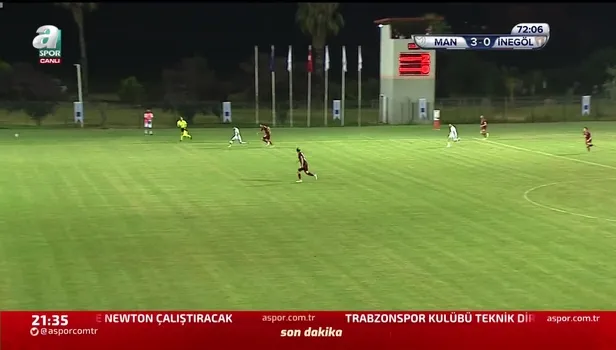 Manisa FK - İnegölspor karşısında Sertaç Çam'ın golüyle 3-0 öne geçti
