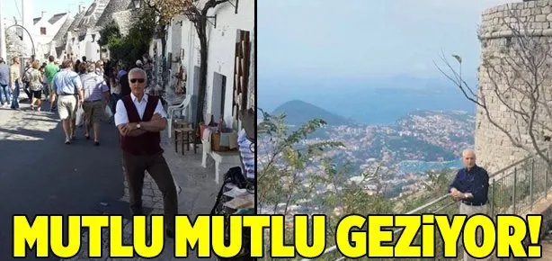 Mutlu mutlu geziyor