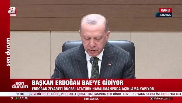 Başkan Erdoğan'dan BAE ziyareti öncesi önemli açıklamalar: Yeni yatırımlar, Rusya-Ukrayna gerginliği, KDV indirimi...
