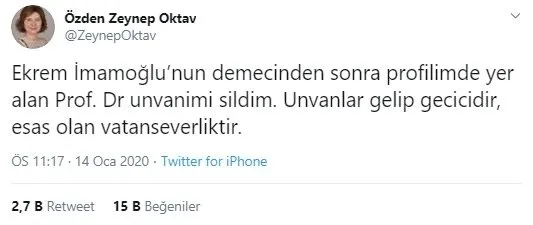 Ekrem İmamoğlu'na Demirtaş tiyatrosu tepkisi! Prof. Özden Zeynep Oktav protesto için unvanını sildi!-1