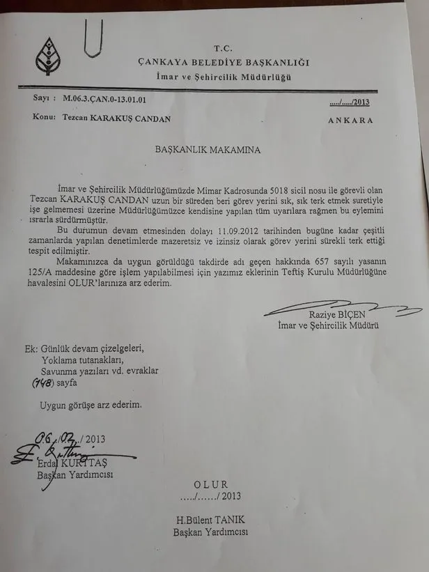 Çankaya Belediyesi çalışanı ve Mimarlar Odası Ankara Şube Başkanı Tezcan  Karakuş Candan işe gitmeden maaş aldı! İşte belgeleri - Takvim