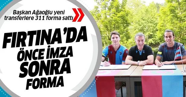 Trabzonspor’un yeni transferleri Campi ve Erce Kardeşler imza töreninde 311 forma aldı