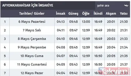 Ramazan sahur ve iftar vakitleri ne zaman, saat kaçta? | İstanbul, Ankara, İzmir İmsakiye