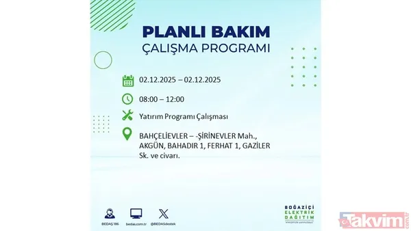 İstanbul elektrik kesintisi 2 Aralık: 8 saat yok! Gaziosmanpaşa, Beşiktaş, Beyoğlu... - 3