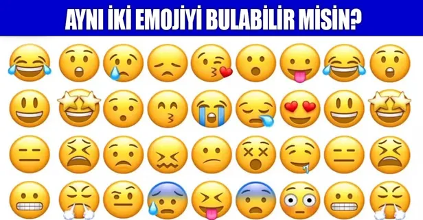 100 kişiden 1'i bulabildi! Resimdeki aynı iki emojiyi bulanın dikkat seviyesi zirvede çıkıyor