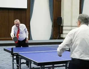 Erdoğan ve Tokayev’den masa tenisi
