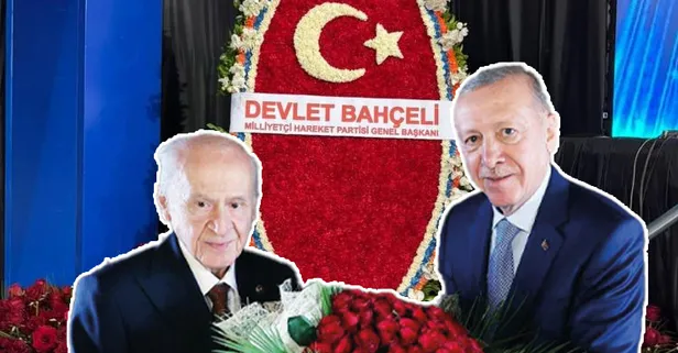MHP lideri Bahçeli'den AK Parti büyük kongresine özel çiçek aranjmanı! 1071 ve 1453 vurgusu... Başkan Erdoğan'ı arayıp tebrik etti