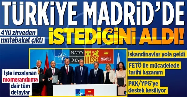 Türkiye Madrid’de istediğini aldı! 4’lü zirveden mutabakat çıktı: Finlandiya ve İsveç PKK/YPG ve FETÖ’ye desteği kesecek