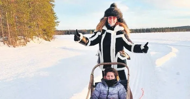 İvana Sert ile oğlu Ateş sosyal medyayı beyaza boyadı! Finlandiya’da kar keyfi...