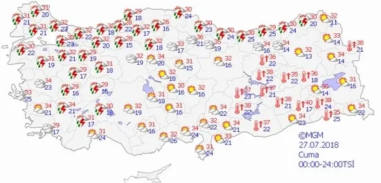 Meteoroloji'den son dakika uyarısı! (23 Temmuz 2018 hava durumu)-7
