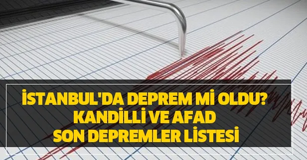 İstanbul'da deprem mi oldu? Kandilii ve AFAD son depremler listesi
