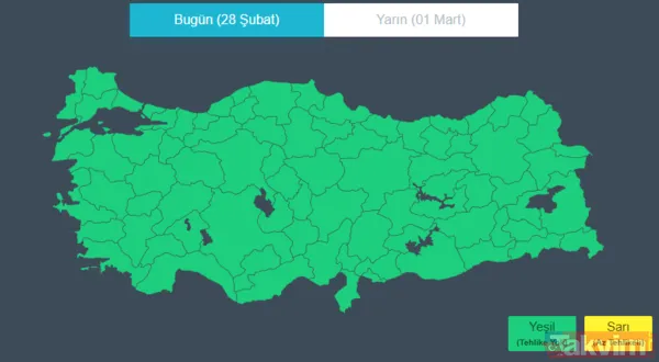 28 Şubat hava durumu: Meteoroloji'den hava raporu geldi! Listedeki illere sağanak uyarısı - 14