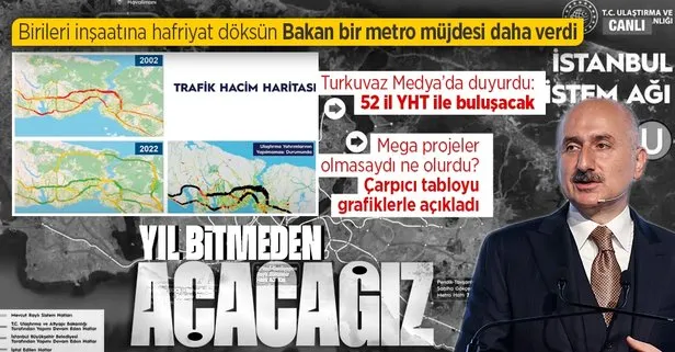 Mega projeler yapılmasaydı İstanbul’da ulaşım nasıl olurdu? Bakan Karaismailoğlu grafiklerle açıkladı: Kilitlenip kalırdı