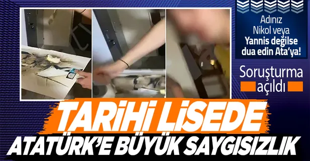 İstanbul Kabataş Erkek Lisesi'nde Atatürk posterine zarar verilmesiyle ilgili soruşturma başlatıldı