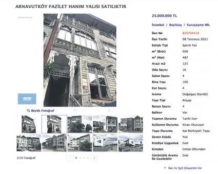 Boğaz'da 25 milyon TL'ye satılık tarih: Fazilet Hanım Yalısı yeni sahibi bekliyor-8