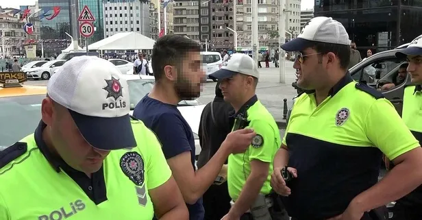 Taksim'de küfür ve tehditler savurduğu için gözaltına alınan taksicinin müşteriyi kabul etmediği görüntüleri ortaya çıktı