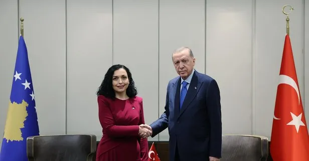 Başkan Erdoğan Kosova Cumhurbaşkanı Vjosa Osmani-Sadriu ile görüştü