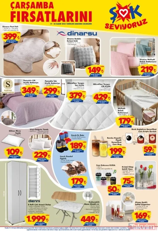 🧺 Ev Tekstili Ve Dekorasyon Dinarsu Bubble Kırlent Kılıfı 149 Tl 🛋️ Dinarsu Wellsoft Bebek Battaniyesi 219 Tl 👶 Sarar Pamuklu Çift Kişilik Battaniye 349 Tl...