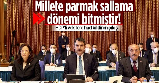 Bakan Kurum Meclis’te HDP’li vekillere haddini bildirdi