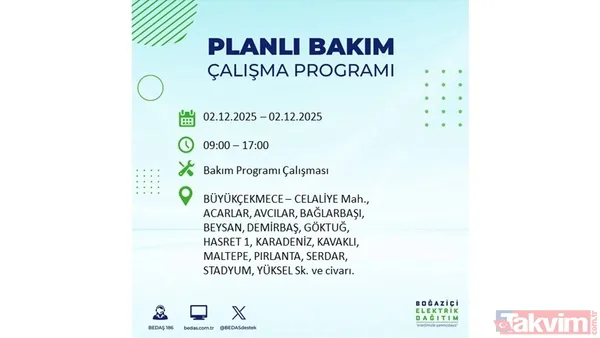 İstanbul elektrik kesintisi 2 Aralık: 8 saat yok! Gaziosmanpaşa, Beşiktaş, Beyoğlu... - 46
