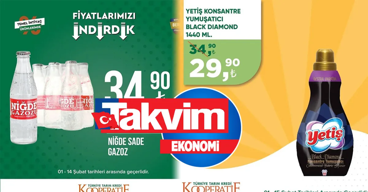 Kooperatif marketleri zili çaldı 52 üründe fiyatlar yerle yeksan oldu! Tarım Kredi 5-12 Şubat 2023 FİYAT LİSTESİ Çocuk bezi 149,90 TL!