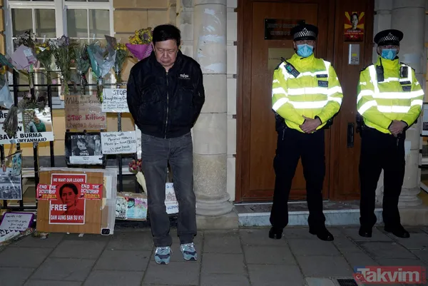 SON DAKİKA: Myanmar'daki askeri darbenin etkisi Londra'da! Büyükelçi içeriye alınmadı - 28