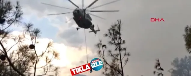 Kahramanmaraşta orman yangını! Alevlere helikopterli müdahale kamerada