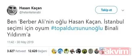 Topal Dursun’un oğlu Binali sosyal medyada gündem oldu!