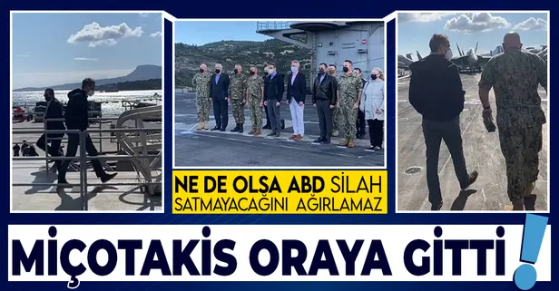 SON DAKİKA: Yunanistan Başbakanı Kiryakos Miçotakis Girit'teki ABD uçak gemisi USS Dwight D. Eisenhower'i ziyaret etti