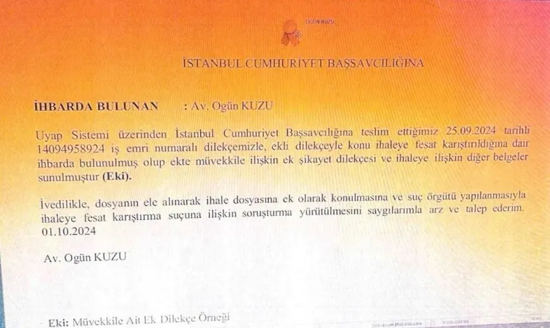 İstanbul Cumhuriyet Başsavcılığına suç duyurusu (Takvim.com.tr)