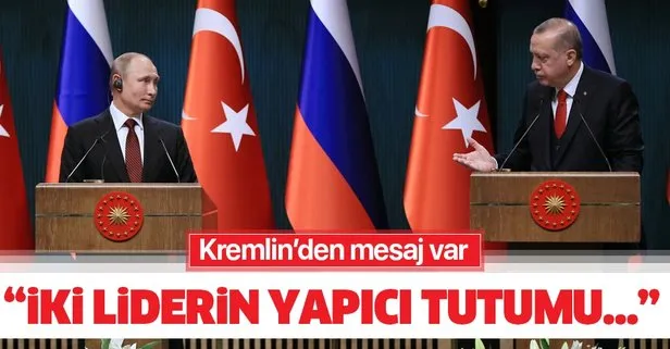 Kremlin’den dikkat çeken açıklama: Putin ve Erdoğan’ın yapıcı tutumu, uyumlu çözümlerin bulunmasına izin veriyor
