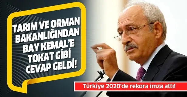 Türkiye 2020’de tarım alanında rekora imza attı! Tarım ve Orman Bakanlığı’ndan Bay Kemal’e tokat gibi yanıt geldi