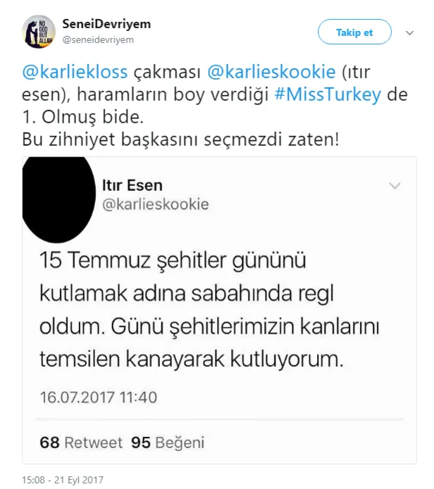 15 Temmuz ile dalga geçen Itır Esen hesabını kapattı-4
