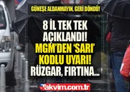 Güneşe aldanmayın, sarı kod yandı! Meteoroloji 8 ili tek tek açıkladı! Bu gece geri gelecek! Marmara ve Egeyi esir alacak!