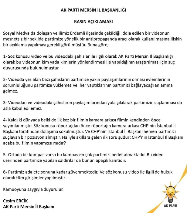 AK Parti Mersin İl Başkanlığı, Mersin Erdemli ilçesinde çekilen kurgu görüntüler hakkında harekete geçti!-4