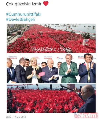 Cumhur İttifakı’nın ortak mitingi İzmir’i salladı! İşte Başkan Erdoğan sevgisi