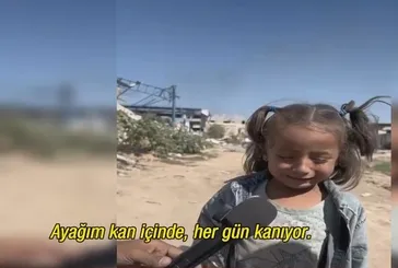 Gazze'den yürekleri parçalayan görüntü! Küçük kız böyle feryat etti