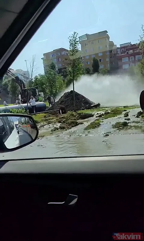 Kağıthane'de İSKİ çalışması sırasında isale borusu patladı! Sürücülerin zor anları - 7