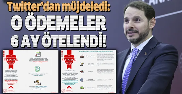 Son dakika: Hazine ve Maliye Bakanı Berat Albayrak: Muhtasar ve KDV beyannameleri ödemesi 6 ay öteleniyor