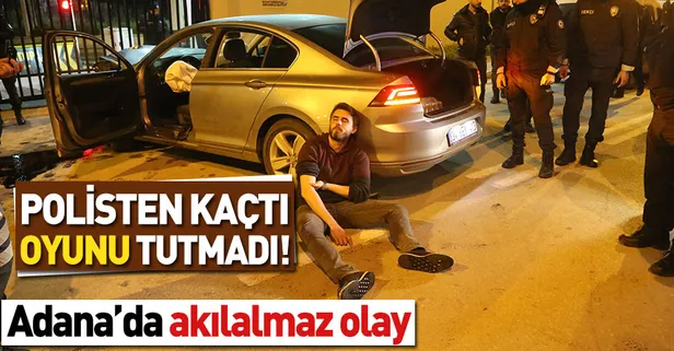 Polisten kaçtı emniyetin kapısına çarptı!