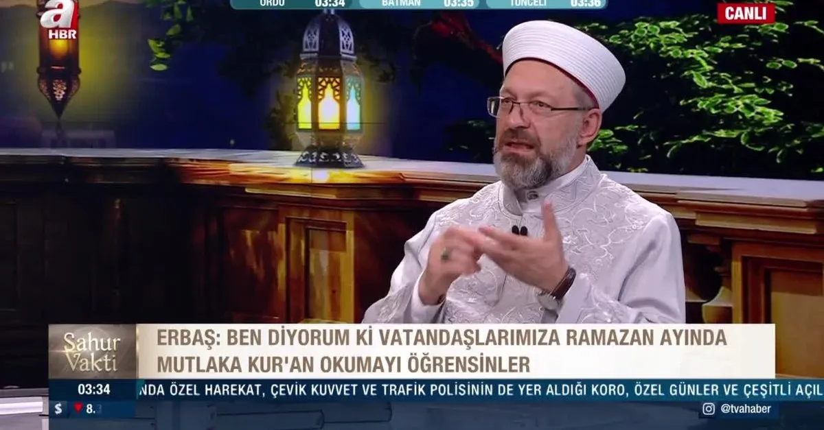 Diyanet İşleri Başkanı Ali Erbaş A Haber ekranlarında merak edilen soruları yanıtladı