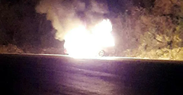 Seyir halinde araç alev aldı! Sürücü son anda kurtuldu