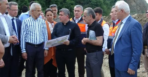 Ulaştırma Bakanı Abdülkadir Uraloğlu sel afetinden zarar gören Giresun’da incelemelerde bulundu