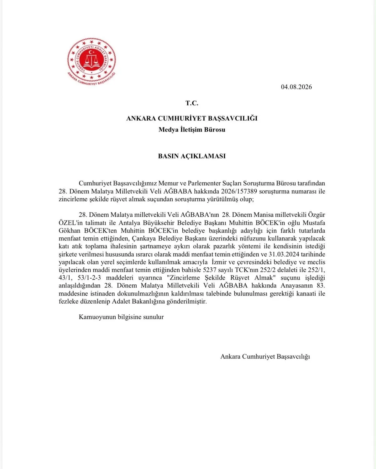 Zincirleme rüşvette fezleke hazır! Savcılık Özgür Özel ve Veli Ağbaba'nın dokunulmazlıklarının kaldırılmasını talep etti-3