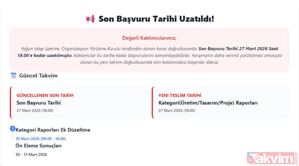 📢 Son Başvuru Tarihi Uzatıldı Yoğun Talep Üzerine Son Başvuru Tarihi 27 Mart 2026, Saat 18.00 Olarak Güncellenmiştir. Bu Tarihe Kadar Başvurular...